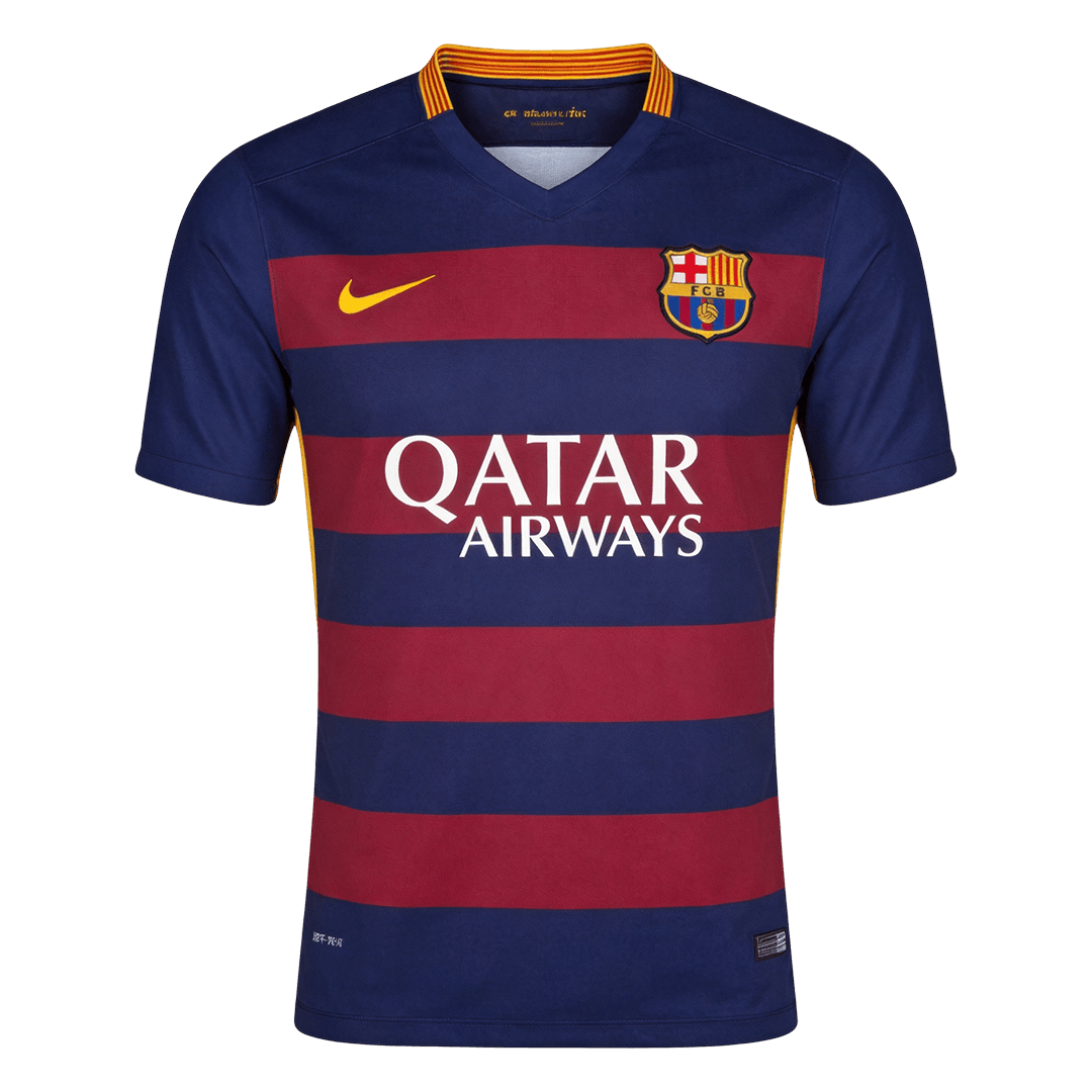 Retro Barcelona Thuisshirt 2015/16 Blauw&Granaatrood