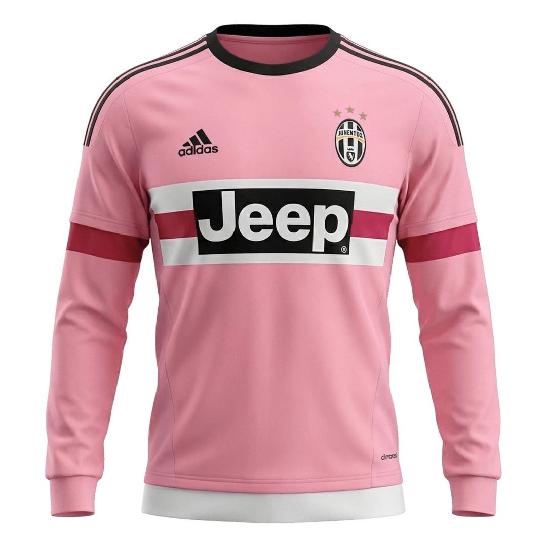 Retro Juventus Uit Thuisshirt Lange Mouw 2015/16 Roze