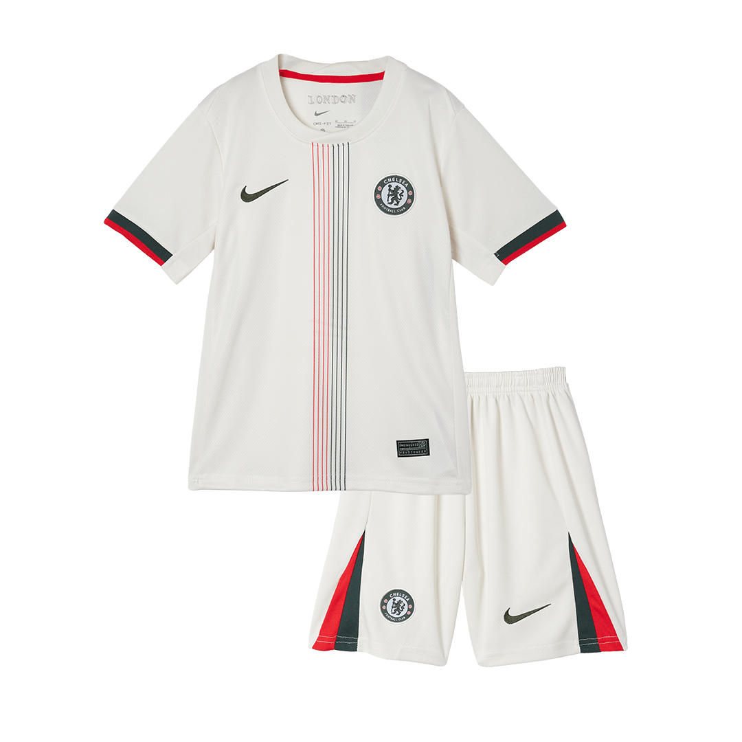 Vente Flash Chelsea Extérieur Maillot Kit 2025/26 Enfant Blanc
