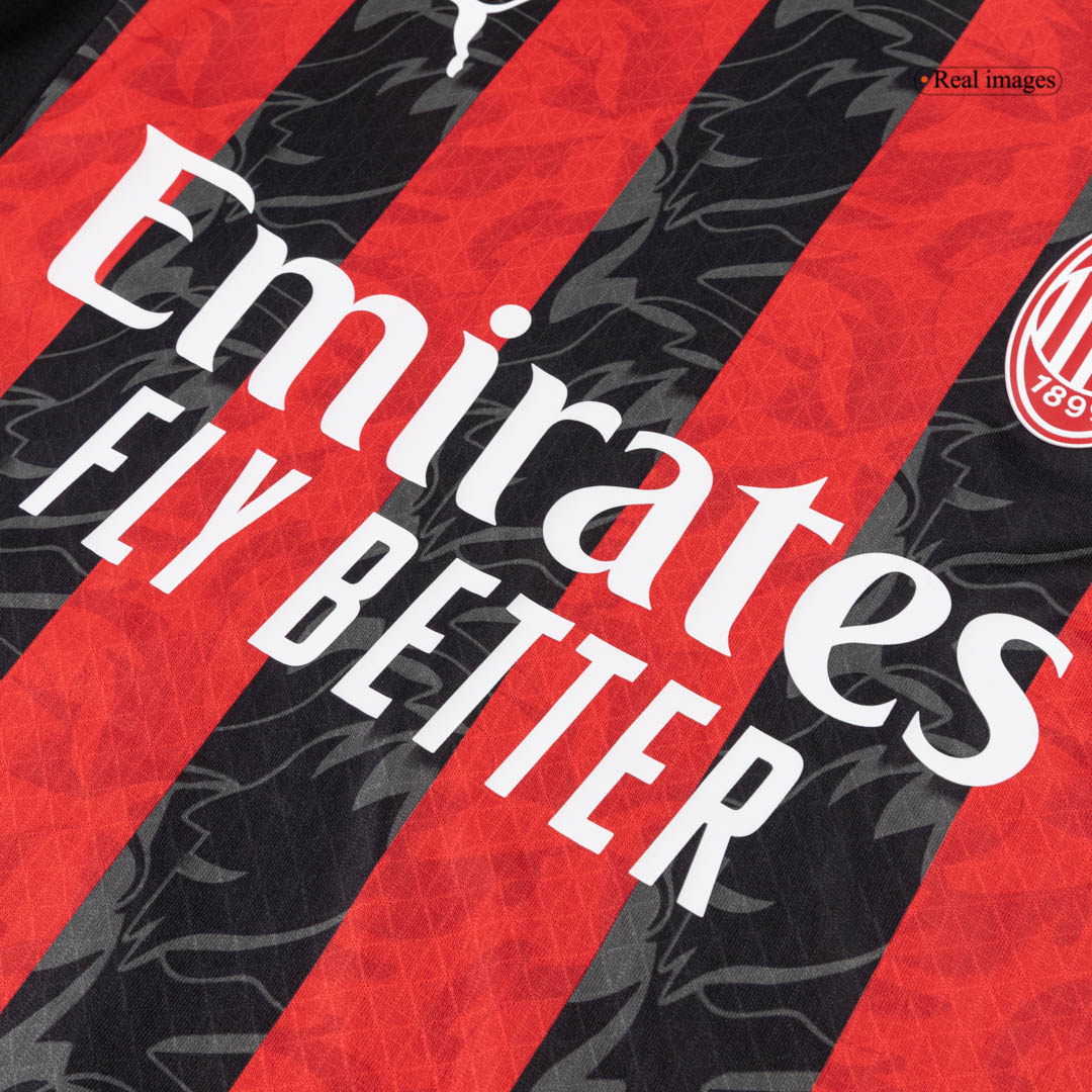 AC Milan Thuis Shirt 2025/26 Rood&Zwart Authentiek Grote Maten