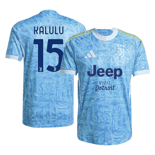 KALULU #15 Juventus Uitshirt 2025/26 Blauw Authentiek