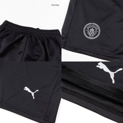 Manchester City Uit Tenue Kit 2025/26 Kinderen Zwart