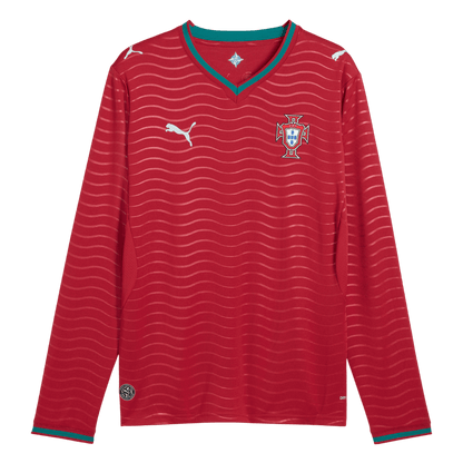 Portugal Thuisshirt Lange Mouwen - Wereldbeker 2026 Rood Grote Maten
