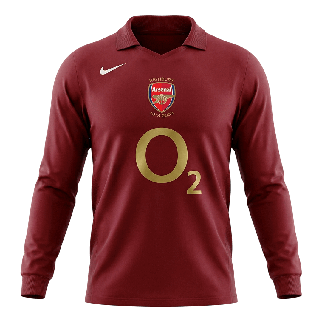 Retro Arsenal Thuis Shirt Lange Mouwen 2005/06 Rood